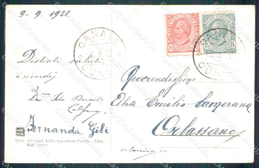 Cuneo Canale Piazza San Giovanni cartolina MT6502 – retro