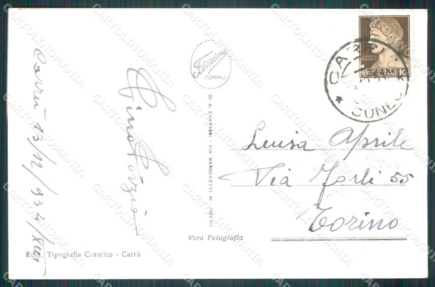 Cuneo Carrù Foto cartolina MT6513 – retro