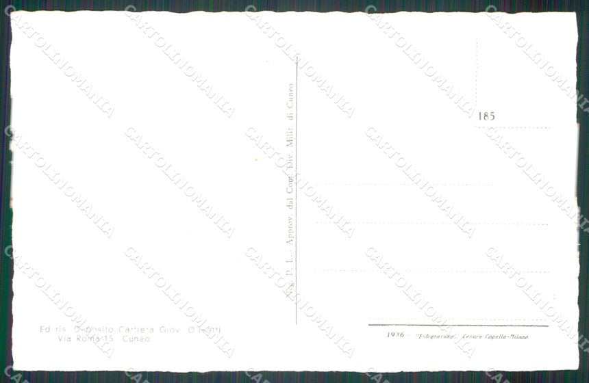 Cuneo Roccasparvera Valle Stura Castelletto di cartolina MT6531 – retro