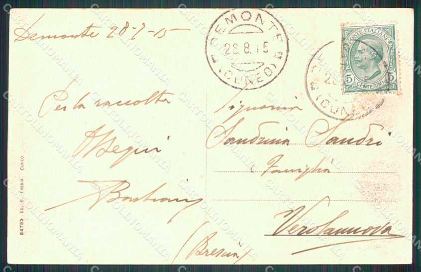 Cuneo Demonte Valle Stura Rovine del Forte cartolina MT6547 – retro