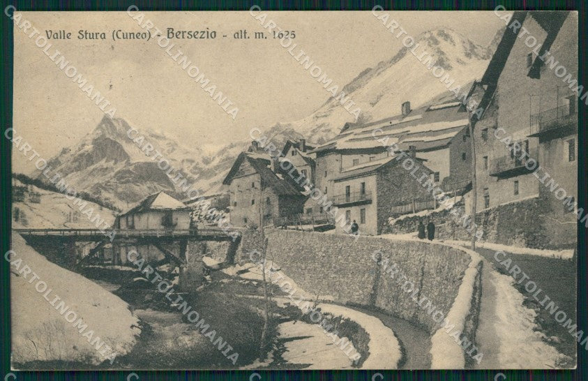 Cuneo Bersezio Nevicata cartolina MT6593 – fronte