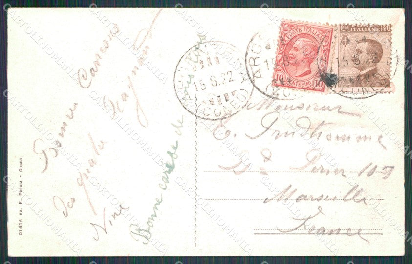 Cuneo Argentera PIEGHINA cartolina MT6598 – retro