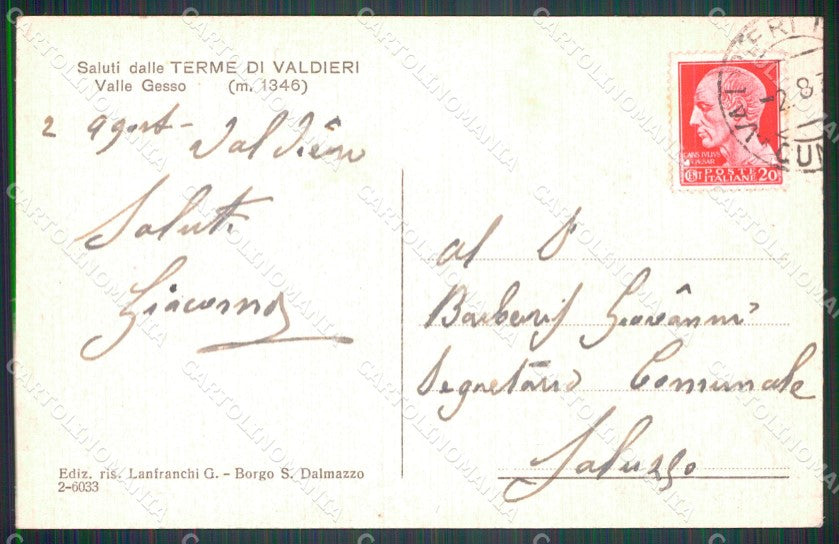 Cuneo Valdieri Terme di cartolina MT6613 – retro