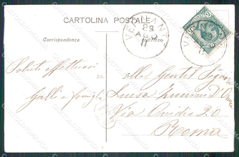 Cuneo Vernante Via Umberto I PIEGATA cartolina MT6688 – retro