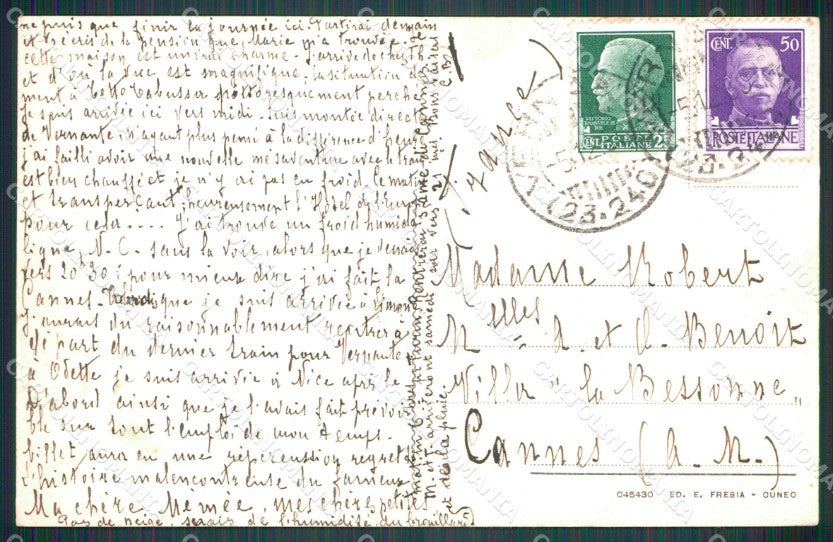 Cuneo Vernante Rovine Castello cartolina MT6698 – retro