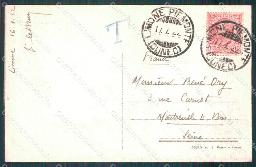 Cuneo Limone Piemonte Massiccio Rocca Abisso cartolina MT6748 – retro