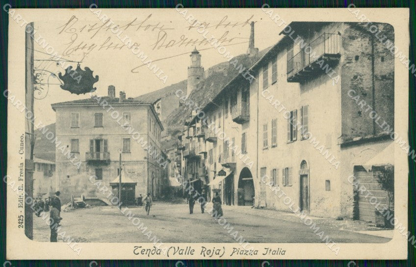 Cuneo Tenda Valle Roia Piazza Italia cartolina MT6775 – fronte