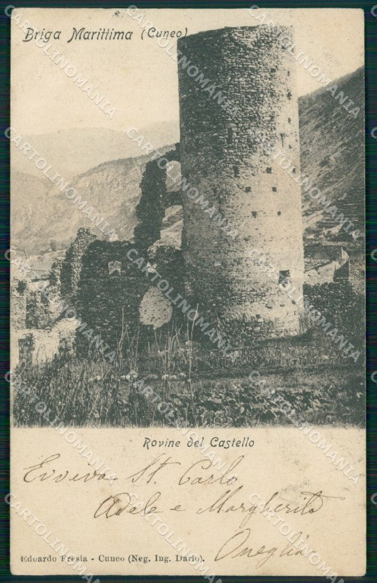 Cuneo Briga Marittima Rovine Castello PIEGHINE cartolina MT6870 – fronte