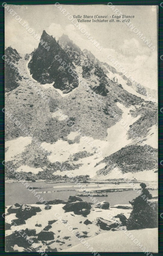Cuneo Valle Stura Vinadio Vallone Ischiator Lago Bianco cartolina MT6894 – fronte