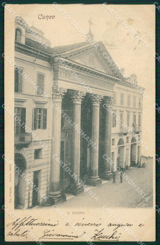 Cuneo città Duomo PIEGATA cartolina MT6904 – fronte