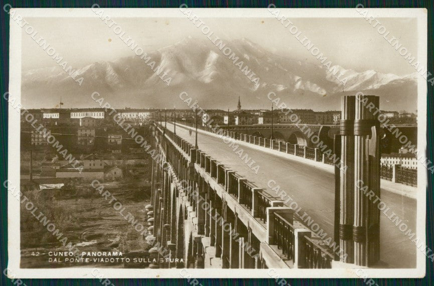 Cuneo città Viadotto Stura Fascismo Foto cartolina MT6906 – fronte