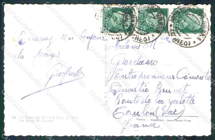 Cuneo Monterosso cartolina MT6929 – retro