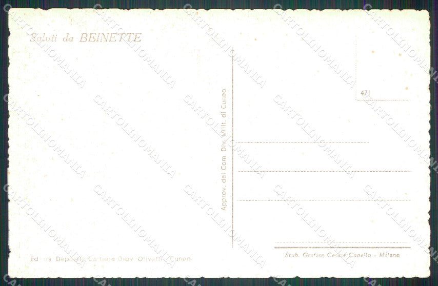 Cuneo Beinette Panorama cartolina MT6939 – retro