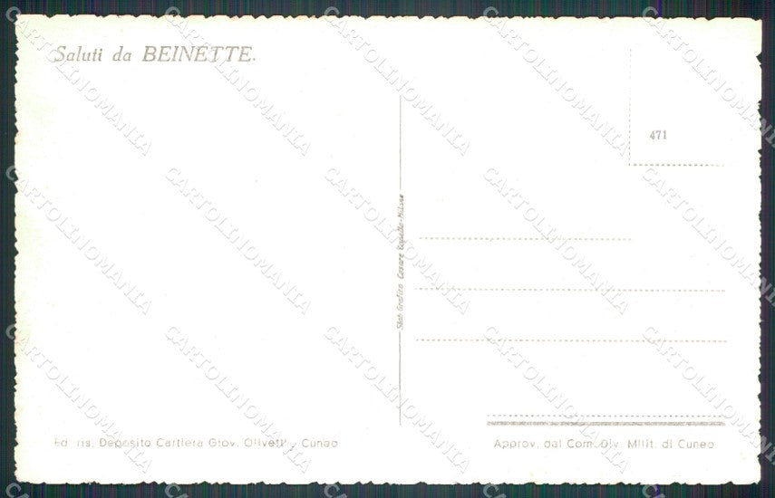 Cuneo Beinette Panorama cartolina MT6940 – retro