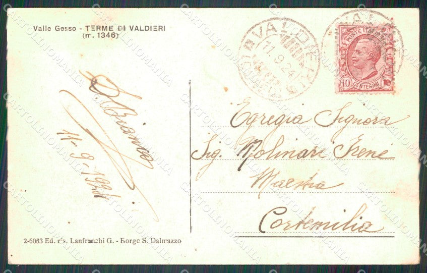 Cuneo Valdieri Terme di Valle Gesso cartolina MT6948 – retro