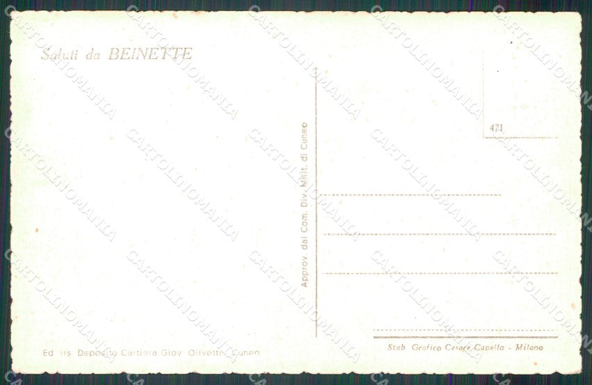Cuneo Beinette Panorama cartolina MT6949 – retro