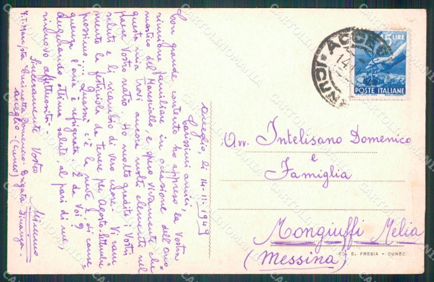 Cuneo Acceglio Chiapera SCOLLATA cartolina MT7015 – retro