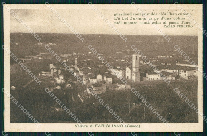 Cuneo Farigliano Carlo Ferrero cartolina MT7033 – fronte