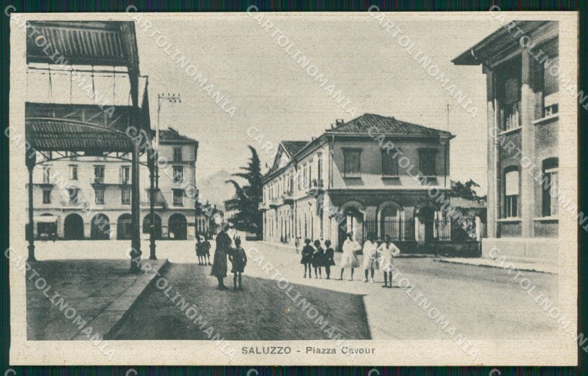 Cuneo Saluzzo Piazza Cavour cartolina MT7056 – fronte