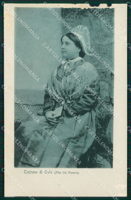 Torino Oulx Costumi Genta ABRASA SCOLLATA cartolina MT7095 – fronte