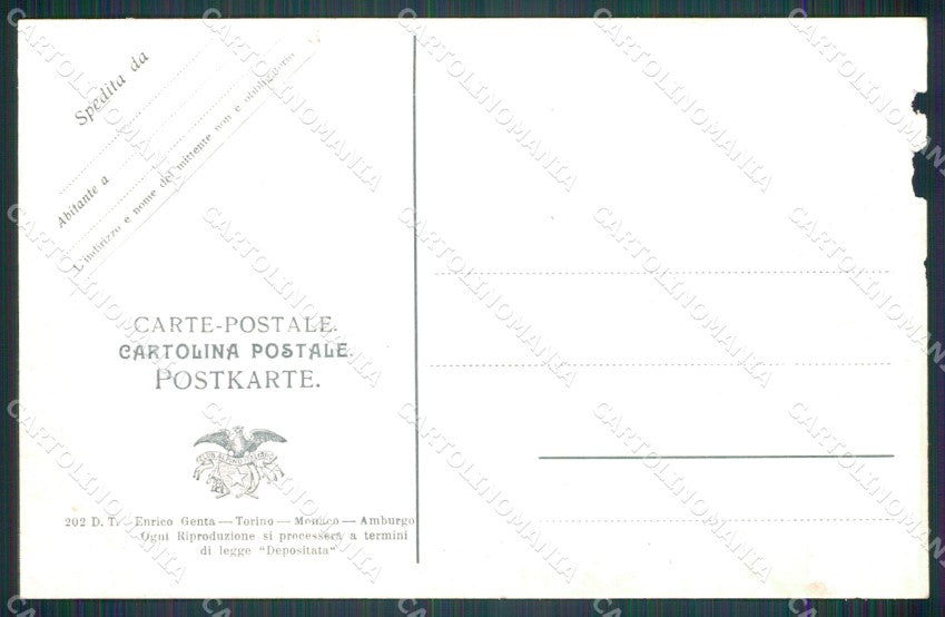 Torino Oulx Costumi Genta ABRASA SCOLLATA cartolina MT7095 – retro