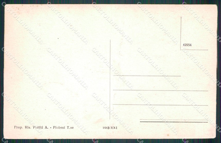 Torino Piobesi Torinese via Montebello PIEGATA cartolina MT7104 – retro