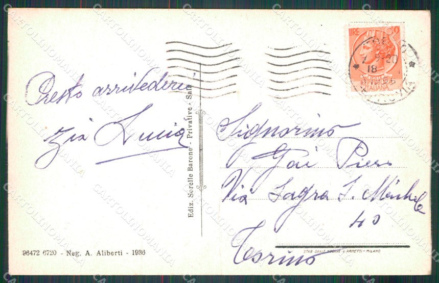 Torino Giaveno Borgata Sala PIEGHE cartolina MT7112 – retro