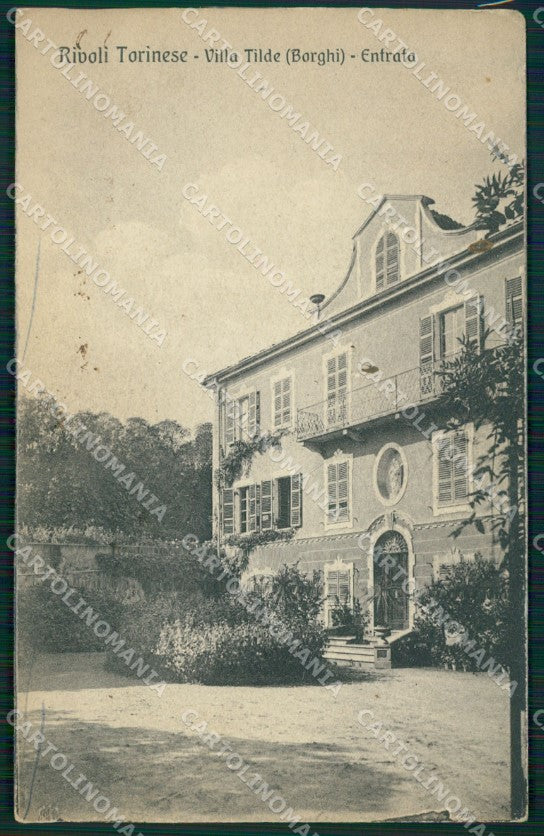 Torino Rivoli Torinese Villa Borghi PIEGA cartolina MT7124 – fronte