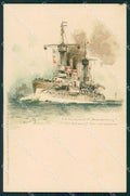 Hans Bohrdt Panzerschiff Brandenburg Meissner & Buch Serie 1000 postcard MT7475 – fronte