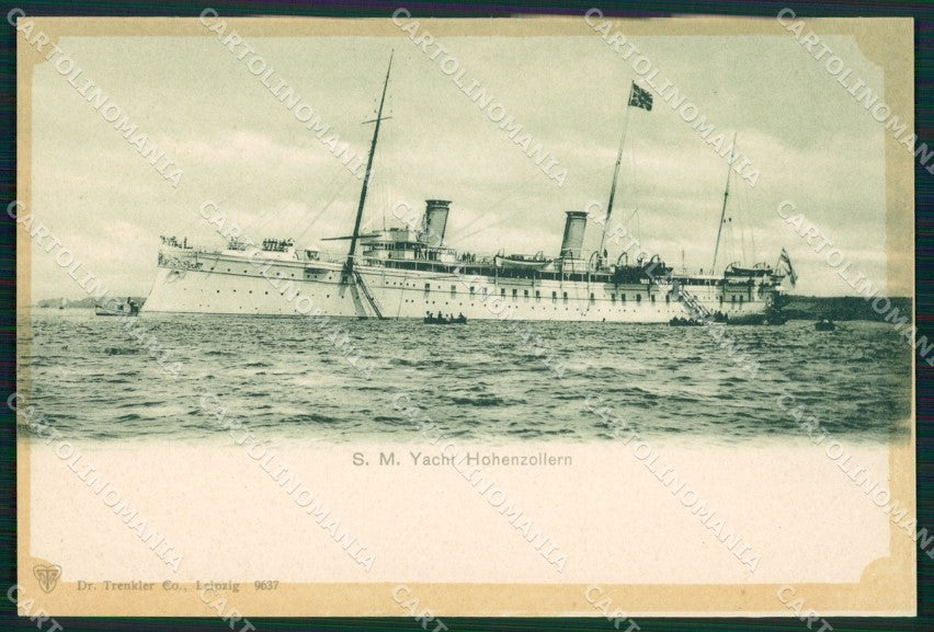 Deutsche Flotte Trenkler Serie 9637 Yacht Hohenzollern cartolina postcard MT7518 – fronte