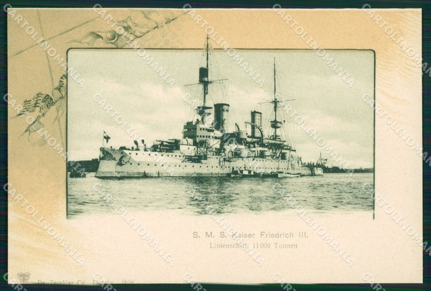 Deutsche Flotte Trenkler Serie 9638 Kaiser Friedrich III postcard MT7519 – fronte
