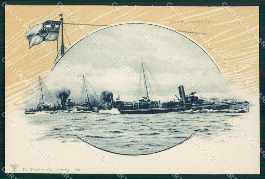 Deutsche Flotte Trenkler Serie 9641 Schultorpedoboote cartolina postcard MT7522 – fronte