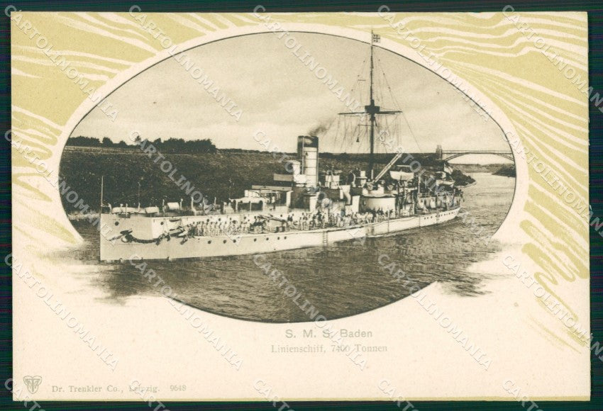 Deutsche Flotte Trenkler Serie 9648 Baden Art Nouveau cartolina postcard MT7529 – fronte