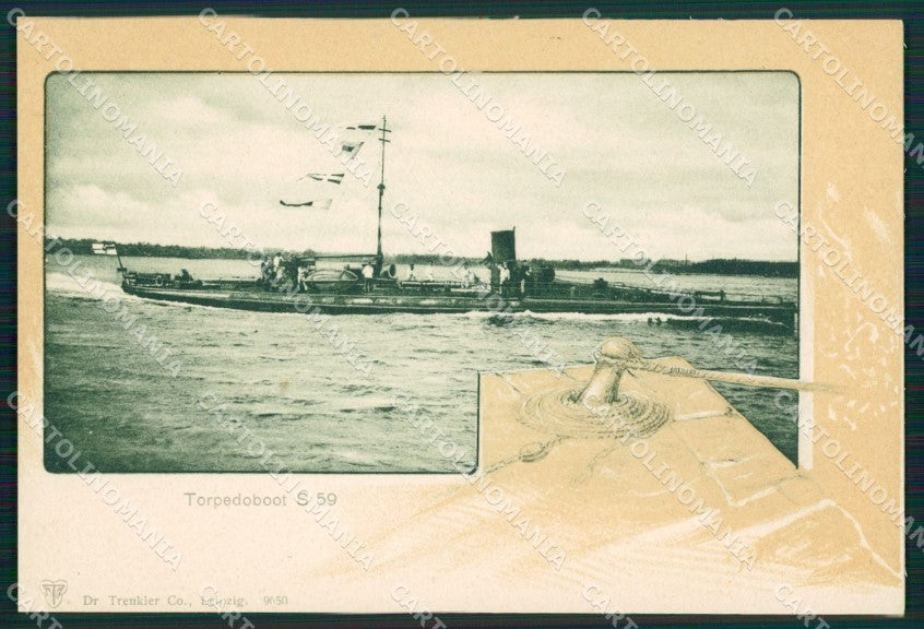 Deutsche Flotte Trenkler Serie 9650 Torpedoboot S59 cartolina postcard MT7530 – fronte