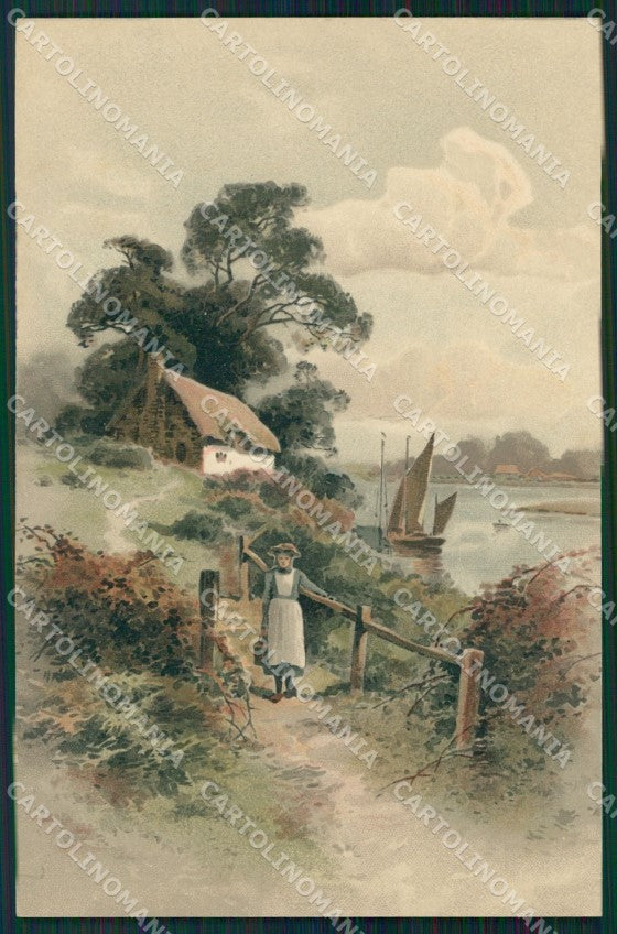 Meissner & Buch Serie 1277 Landscape Art Nouveau cartolina postcard MT7566 – fronte