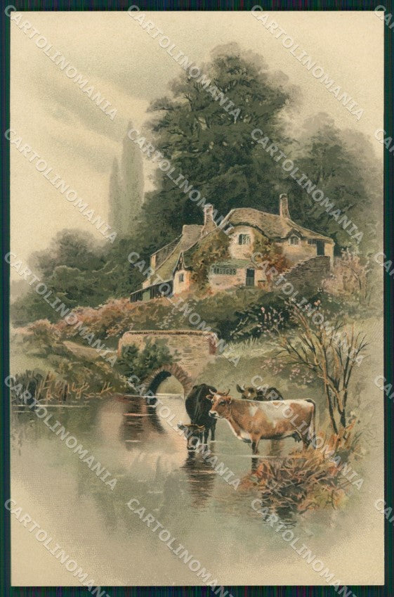 Meissner & Buch Serie 1276 Landscape Art Nouveau cartolina postcard MT7570 – fronte