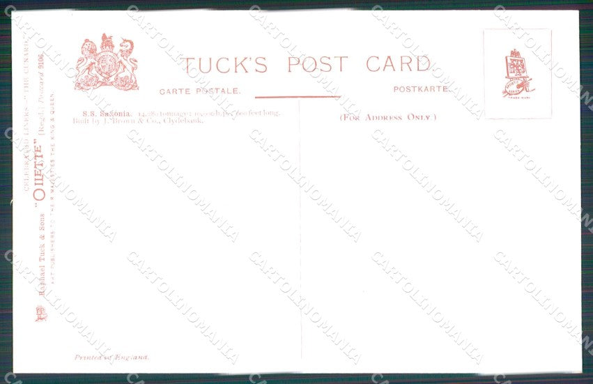 Nave Saxonia Raphael Tuck 9106 Art Nouveau cartolina postcard MT7602 – retro