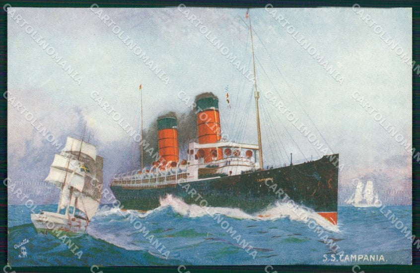 Nave Campania Raphael Tuck 9106 Art Nouveau cartolina postcard MT7604 – fronte