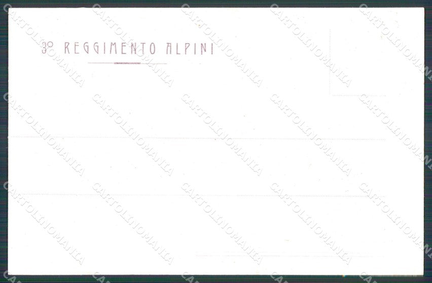 Militari Reggimentale Alpini III Reggimento cartolina MT8033 – retro