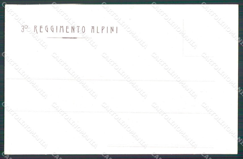 Militari Reggimentale Alpini III Reggimento cartolina MT8036 – retro