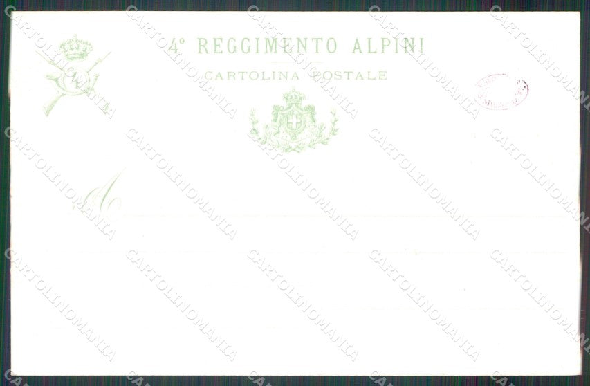 Militari Reggimentale Alpini IV Reggimento cartolina MT8044 – retro