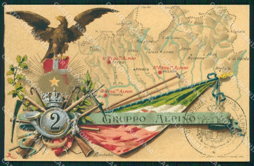 Militari Reggimentale Alpini II Reggimento cartolina MT8071 – fronte