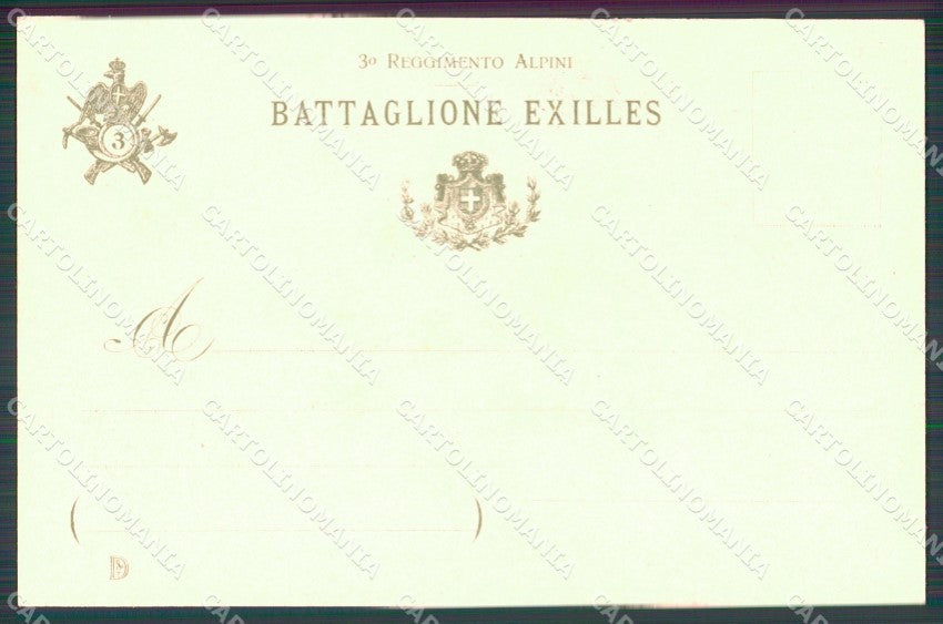 Militari III Reggimento Alpini Battaglione Exilles Etiache cartolina MT8076 – retro
