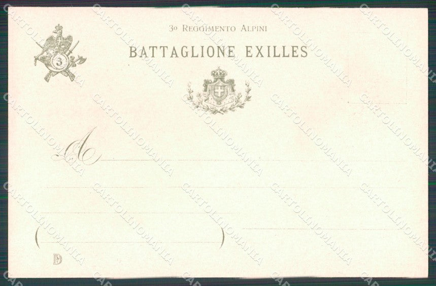 Militari III Reggimento Alpini Battaglione Exilles Etiache cartolina MT8079 – retro