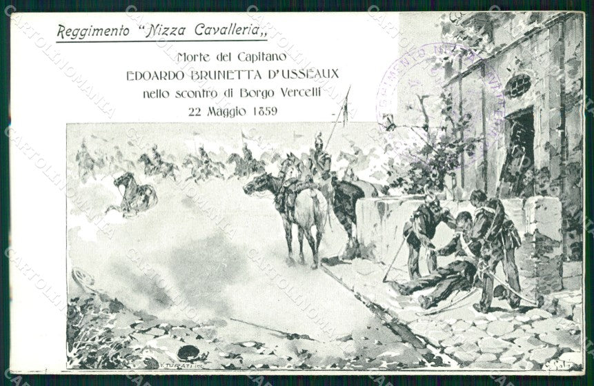 Militari Reggimentale Cavalleria Nizza Borgo Vercelli cartolina MT8096 – fronte