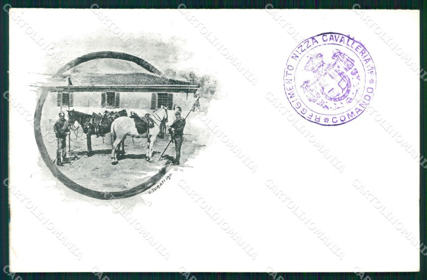 Militari Reggimentale Cavalleria Nizza cartolina MT8097 – fronte