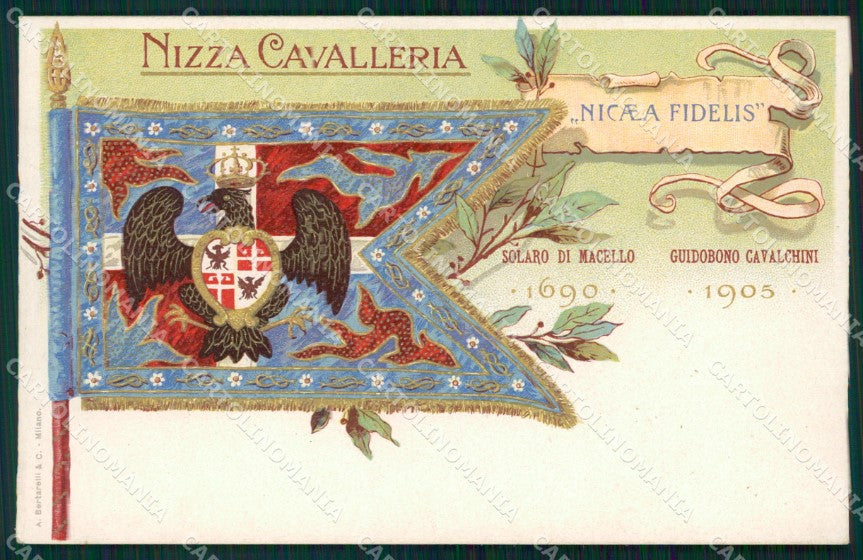 Militari Reggimentale Cavalleria Nizza cartolina MT8100 – fronte