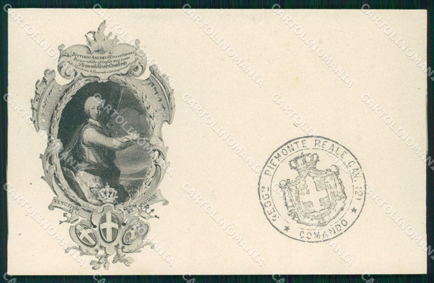 Militari Reggimentale Cavalleria Reggimento Piemonte SCOLLATA cartolina MT8103 – fronte