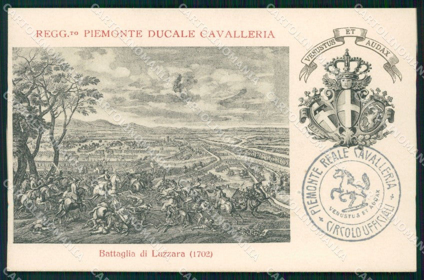 Militari Cavalleria Reggimento Piemonte Luzzara SCOLLATA cartolina MT8104 – fronte