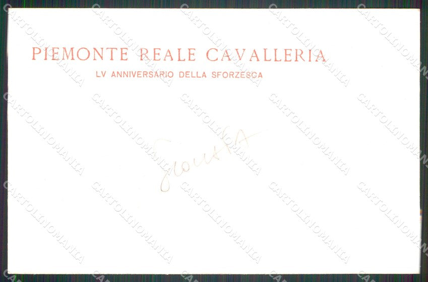 Militari Cavalleria Reggimento Piemonte Luzzara SCOLLATA cartolina MT8104 – retro